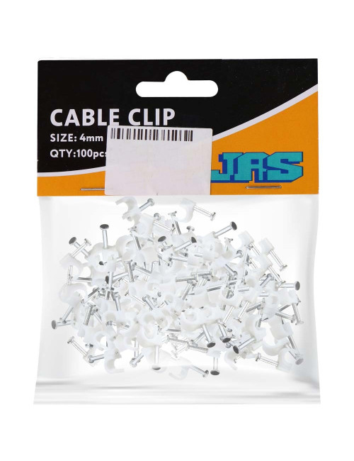 JAS CABLE CLIP WHITE 4 MM