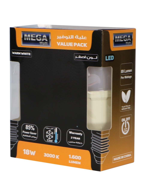 MEGA WATT POWER SAVING BULB YELLOW 18W