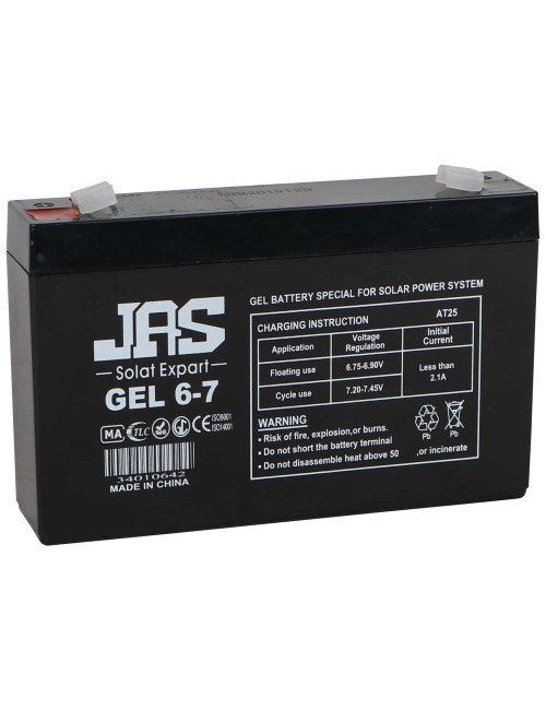 RECHARGEABLE GEL BATTERY 6 V/ 7 AH