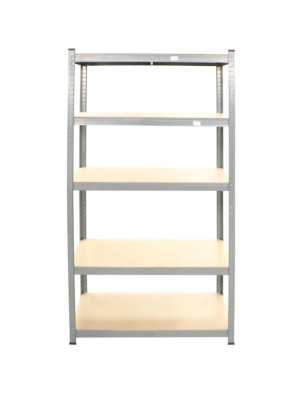 T20 POWDER COATED STEEL SHELF WITH 5 WOOD SHELF GREY 900 x 450 x 1800MM