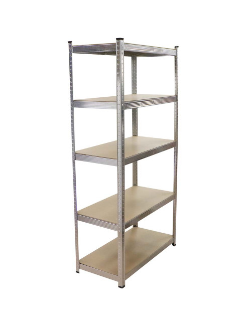 T20 GALV. STEEL SHELF WITH 5 WOOD SHELF 900 x 450 x 1800MM