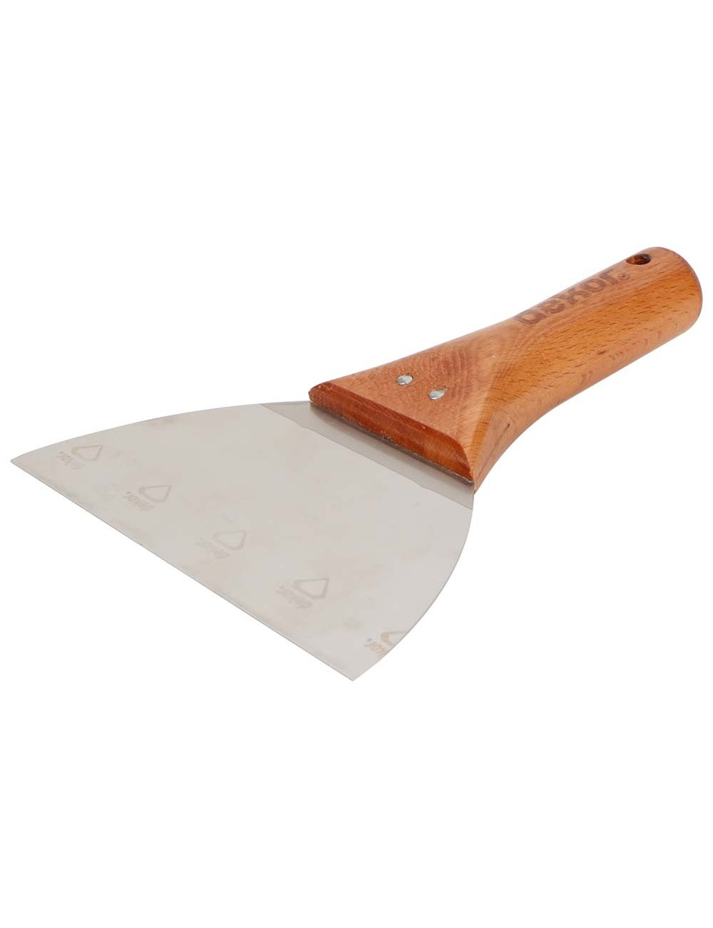 011 STAINLESS STEEL SCRAPER WOODEN HANDLE 7"