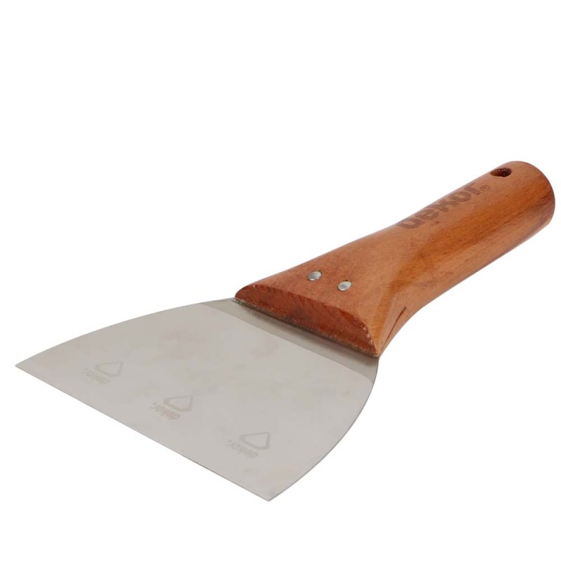 009 STAINLESS STEEL SCRAPER WOODEN HANDLE 6"