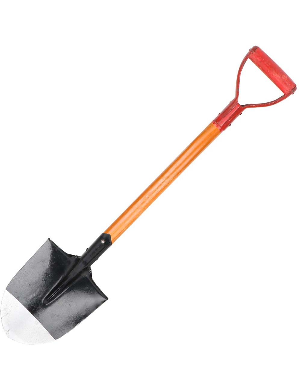 SHORT ROUND SHOVEL WITH "D" TYPE WOODEN HANDLE