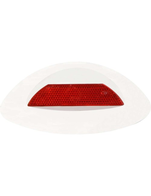 CERAMIC ROAD MARKER 6" WHITE WITH RED REFLECTIVE LIGHT