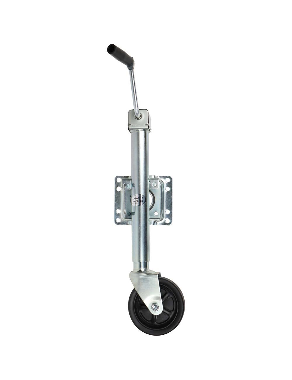 J4 TRAILER JACK WITH WHEEL AND CLIPS 1000 LBS