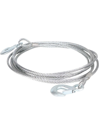 GALV STEEL WIRE ROPE WITH SNAP HOOK 10 MM x 8 MTR