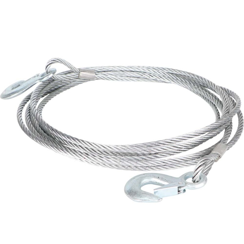 GALV STEEL WIRE ROPE WITH SNAP HOOK 10 MM x 8 MTR