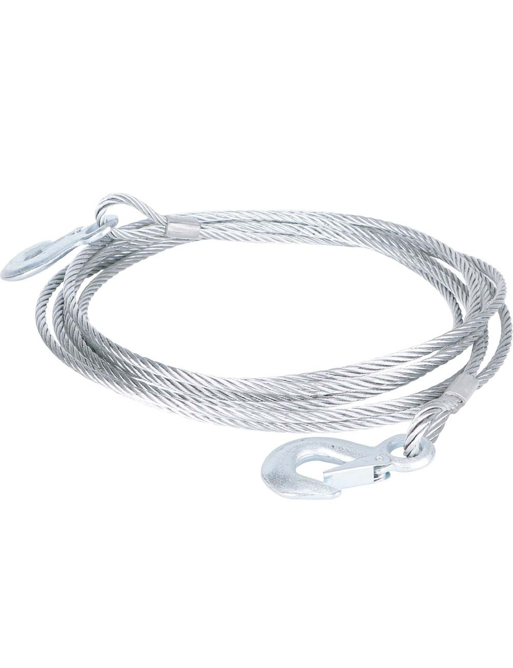 GALV STEEL WIRE ROPE WITH SNAP HOOK 8 MM x 6 MTR