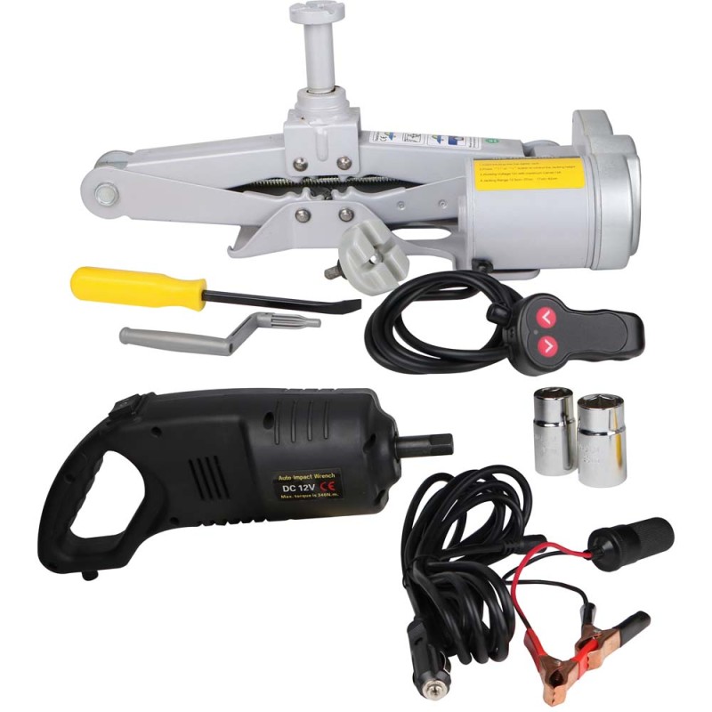 JE1404/HS-ZK-05 ELECTRIC JACK & IMPACT WRENCH 12V H.D.