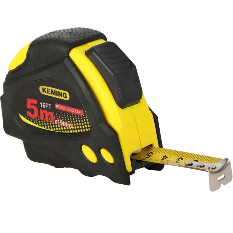 KM-A57 PLASTIC MEASURING TAPE YELLOW 5 MTR x 19 MM