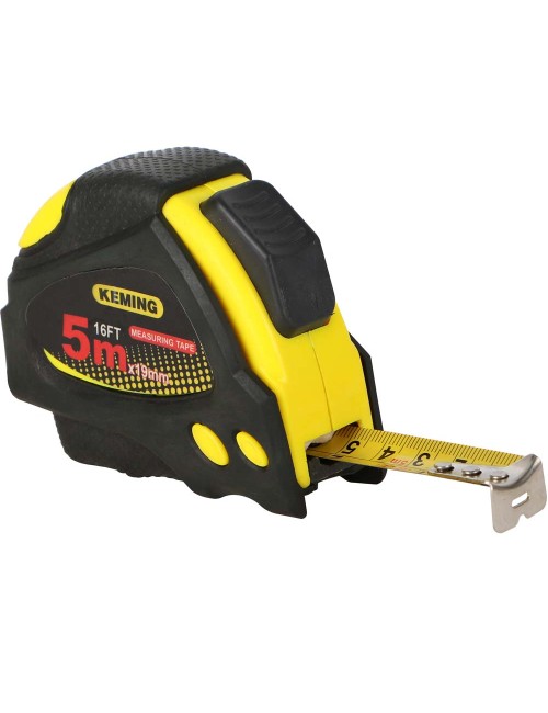 KM-A57 PLASTIC MEASURING TAPE YELLOW 5 MTR x 19 MM