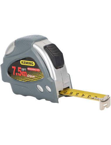 KM-A571 متر بلاستيك رمادي 7.5متر×25ملي CHN