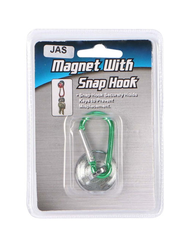 QJ7221A MAGNET WITH SNAP HOOK 1" GREEN/RED