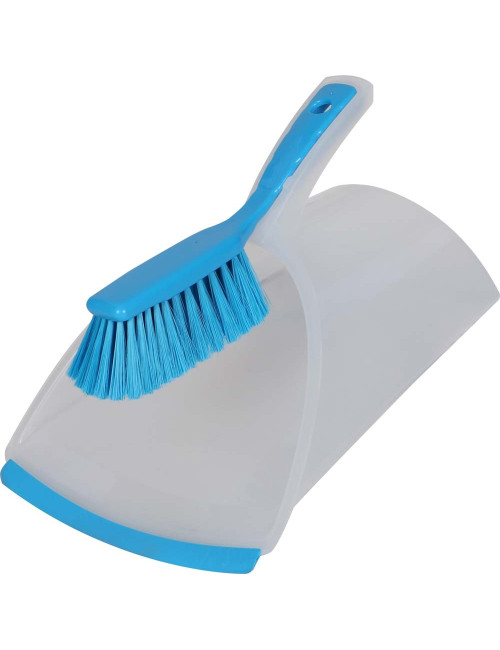 مكرفة بلاستك شفاف كبير مع بروش ازرق/ اخضر الماني