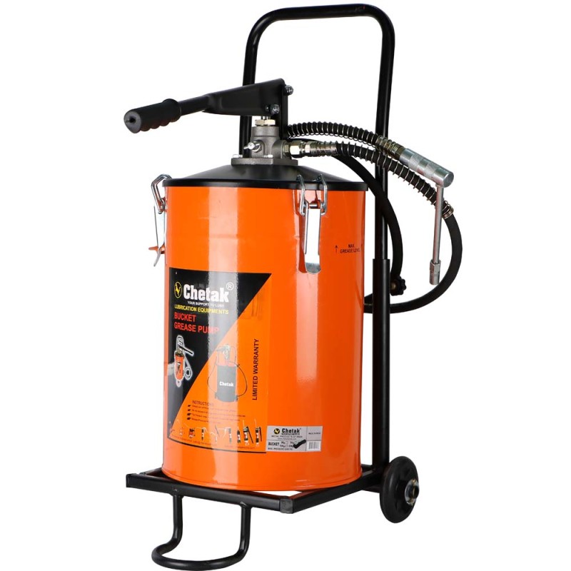 BGPT20 BUCKET GREASE PUMP 20 KG W/ HOSE & WHEELS