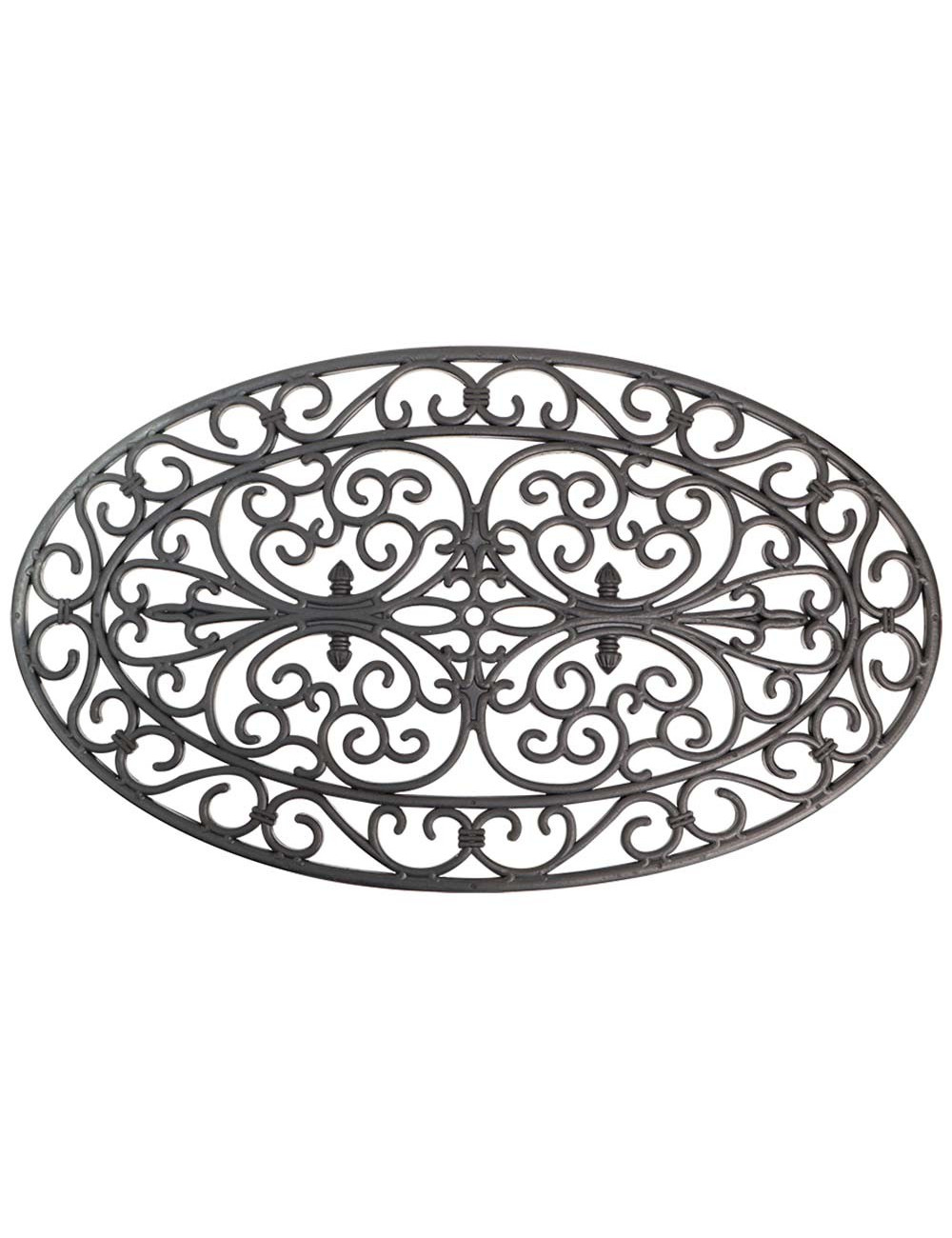 624511 BLACK RUBBER IRON DOOR MAT OVAL 45 X 75 CM
