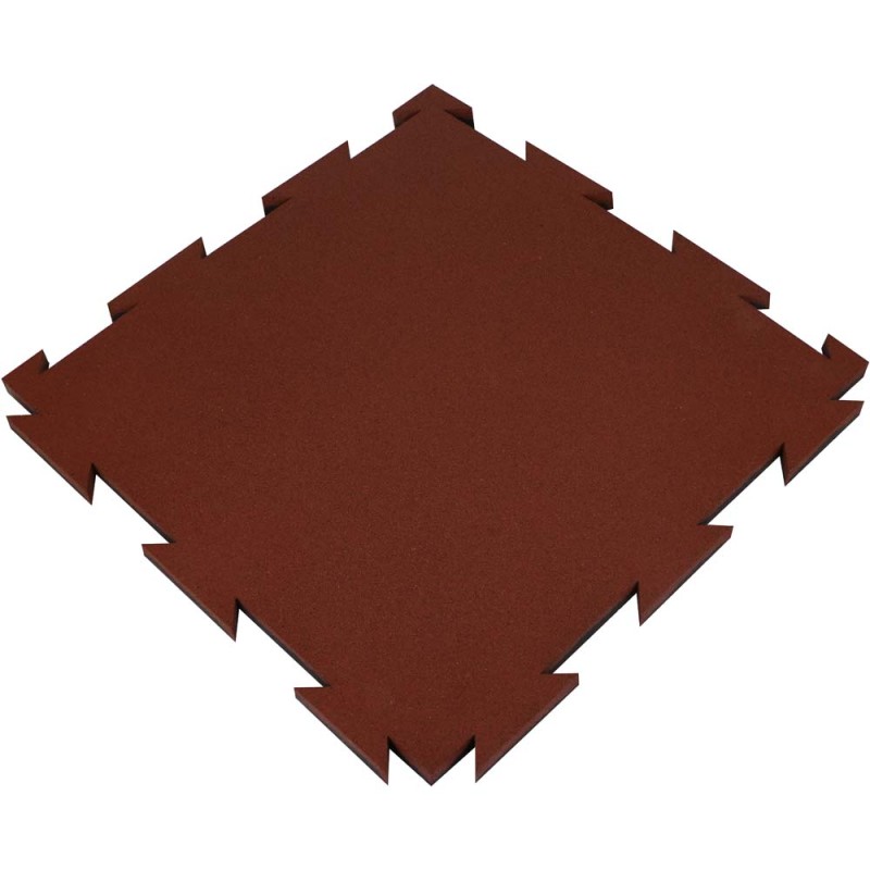 PLAYGROUND RUBBER MAT INTERLOCK 50 x 50 x 2 CM RED