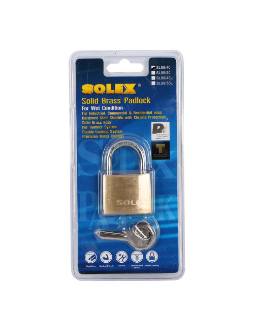 NO. SL99 BRASS SPRING PADLOCK 40 MM