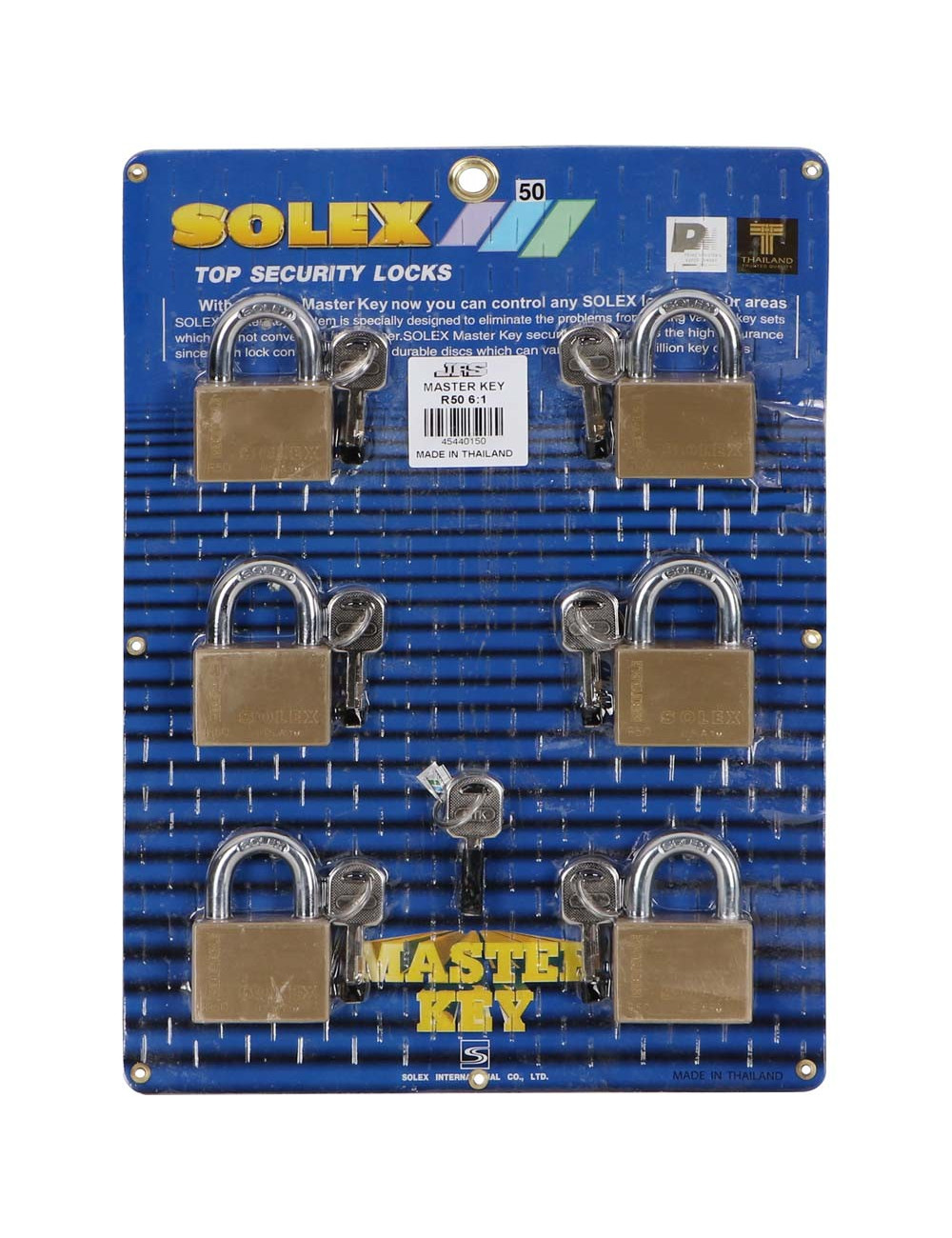 MODEL:R50 PADLOCK WITH MASTER KEY 6 PCS / SET H.D.