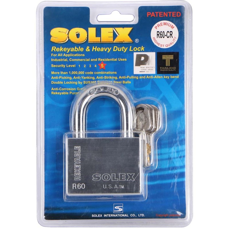 NO.R60CR CHROME PADLOCK 60 MM H.D.