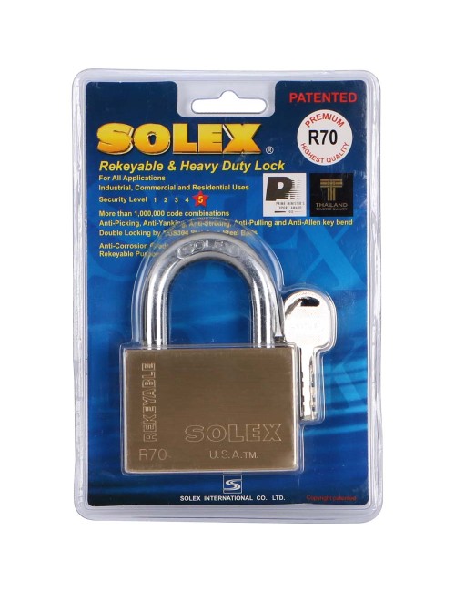 NO.R70 BRASS PADLOCK 70 MM H.D.