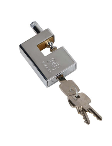 L8370000 ROLLER SHUTTER BRASS PADLOCK CHROME 75 MM