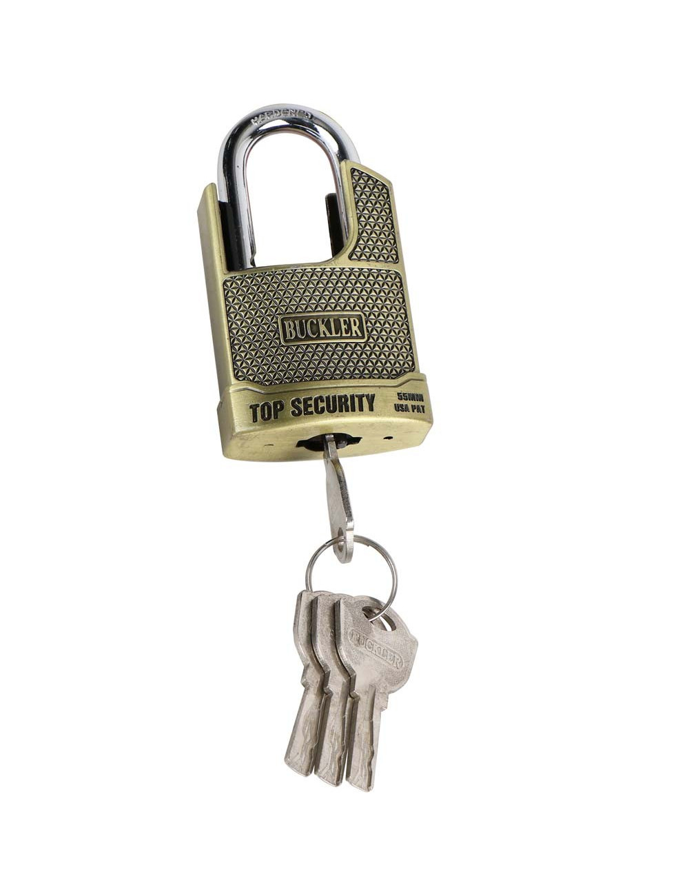 BUCKLER PADLOCK WITH BRASS CYLINDER 55 MM