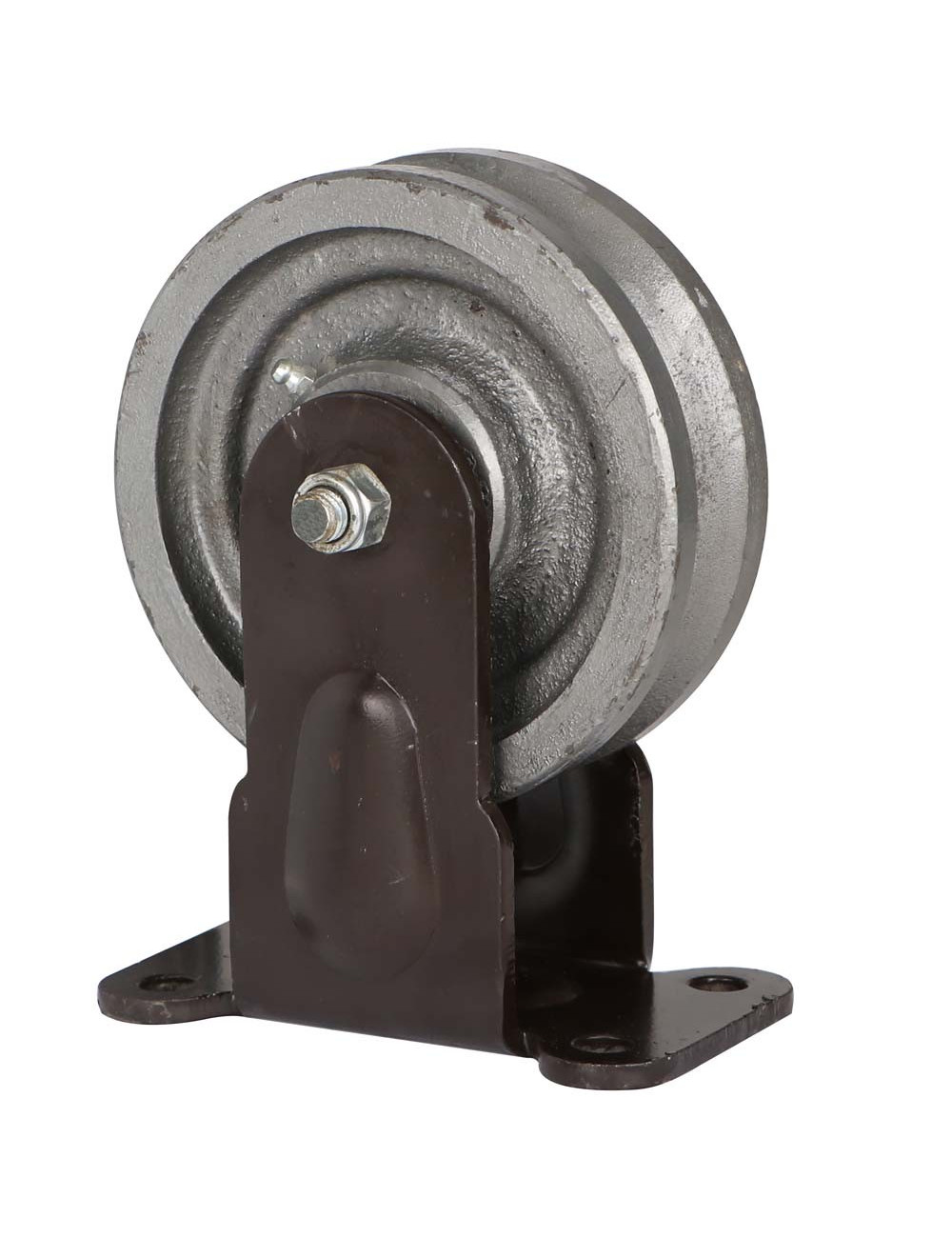 عجلات حديد سحاب ثابت مع قاعدة "6 IND