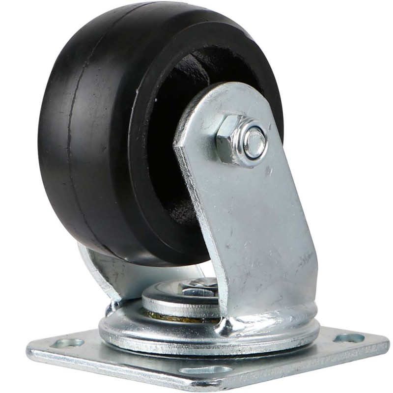 097100 CASTER WHEEL IRON BLACK SWIVEL 4" H.D