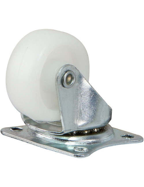 192030 CASTER WHEEL PLASTIC WHITE SWIVEL 1.25"