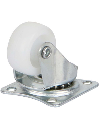 192025 CASTER WHEEL PLASTIC WHITE SWIVEL 1"