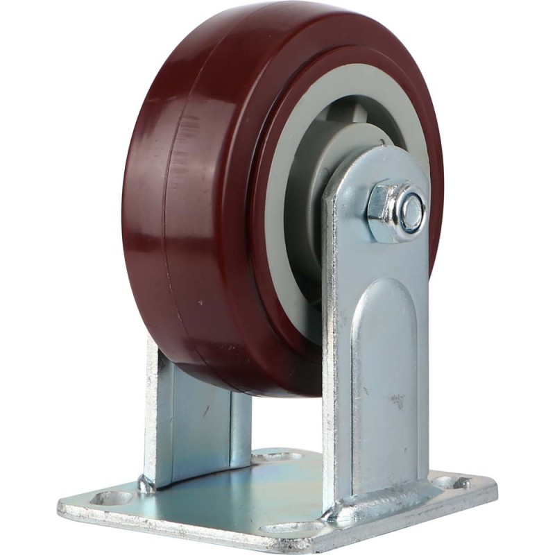 089125 CASTER WHEEL RED FIXED 5" H.D