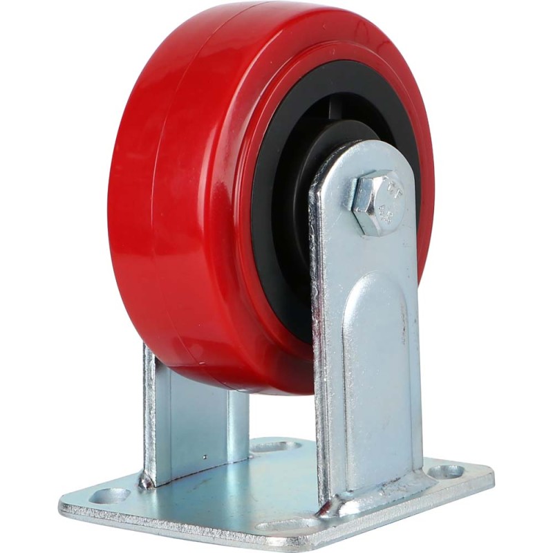 092125 CASTER WHEEL RED FIXED 5"