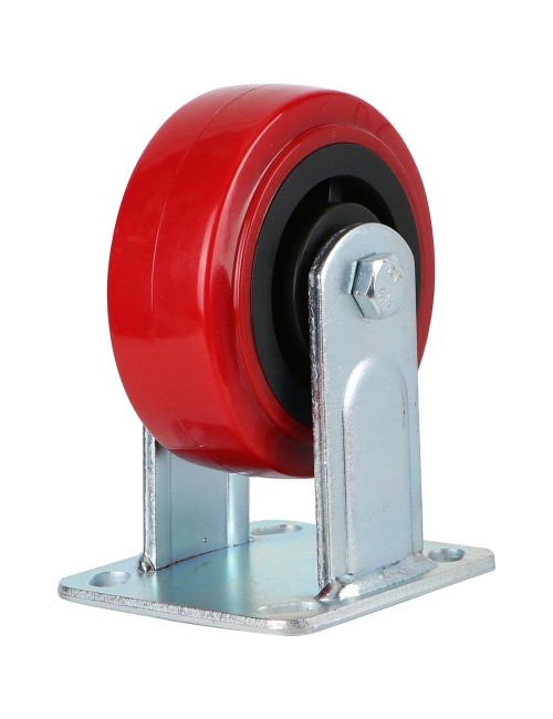 092125 CASTER WHEEL RED FIXED 5"