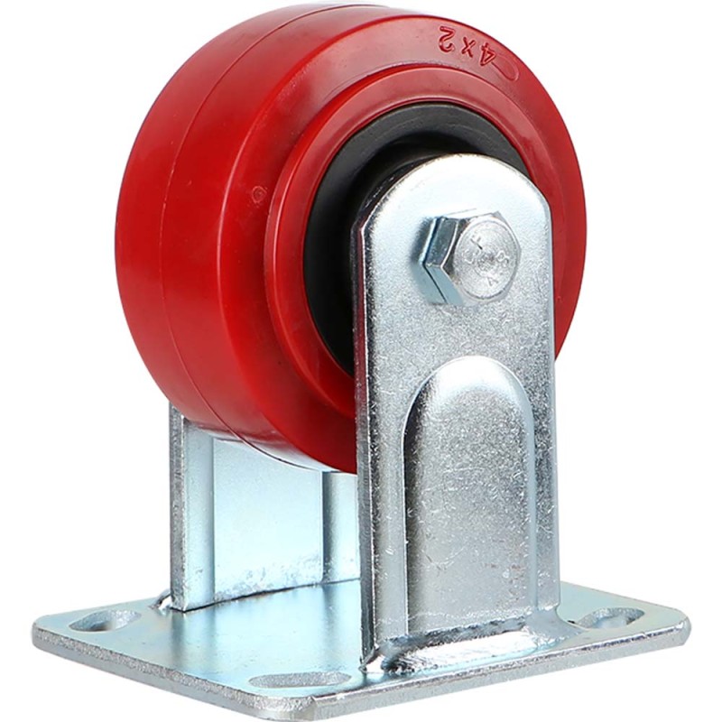 092100 CASTER WHEEL RED FIXED 4"