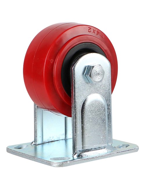 092100 CASTER WHEEL RED FIXED 4"