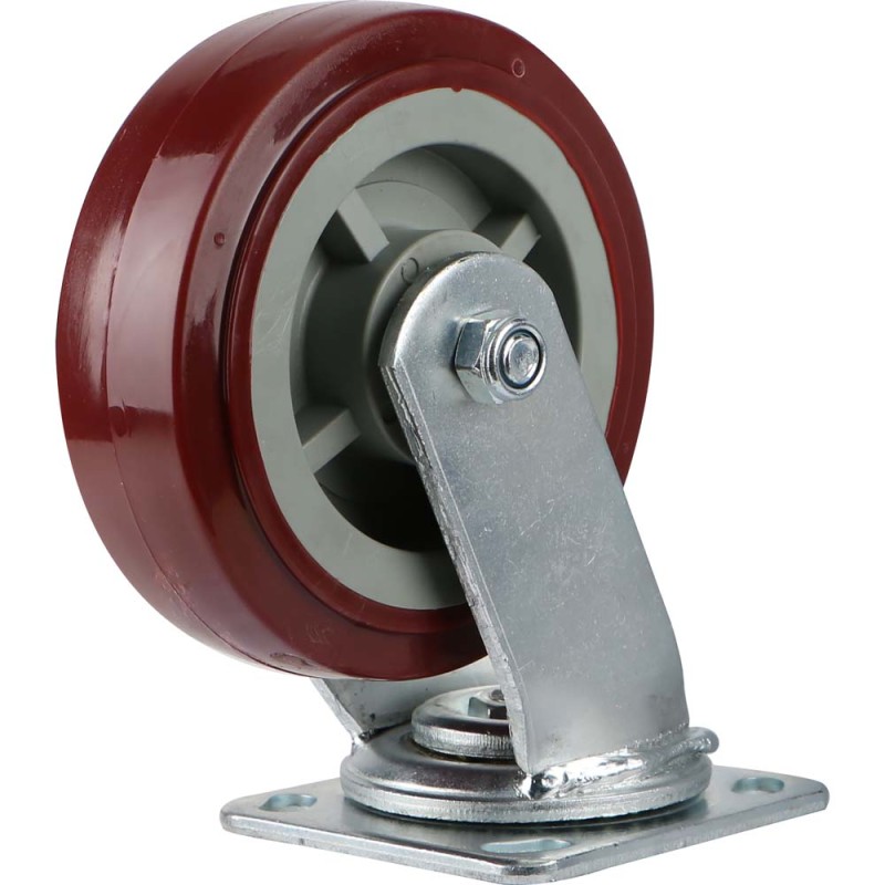 088160 CASTER WHEEL RED SWIVEL 6.5" H.D