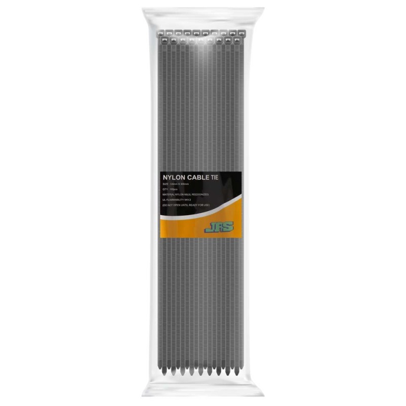 JAS NYLON CABLE TIE BLACK 3.6 X 300 MM 100PCS
