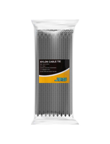 JAS NYLON CABLE TIE BLACK 3.6 X 200 MM 100PCS