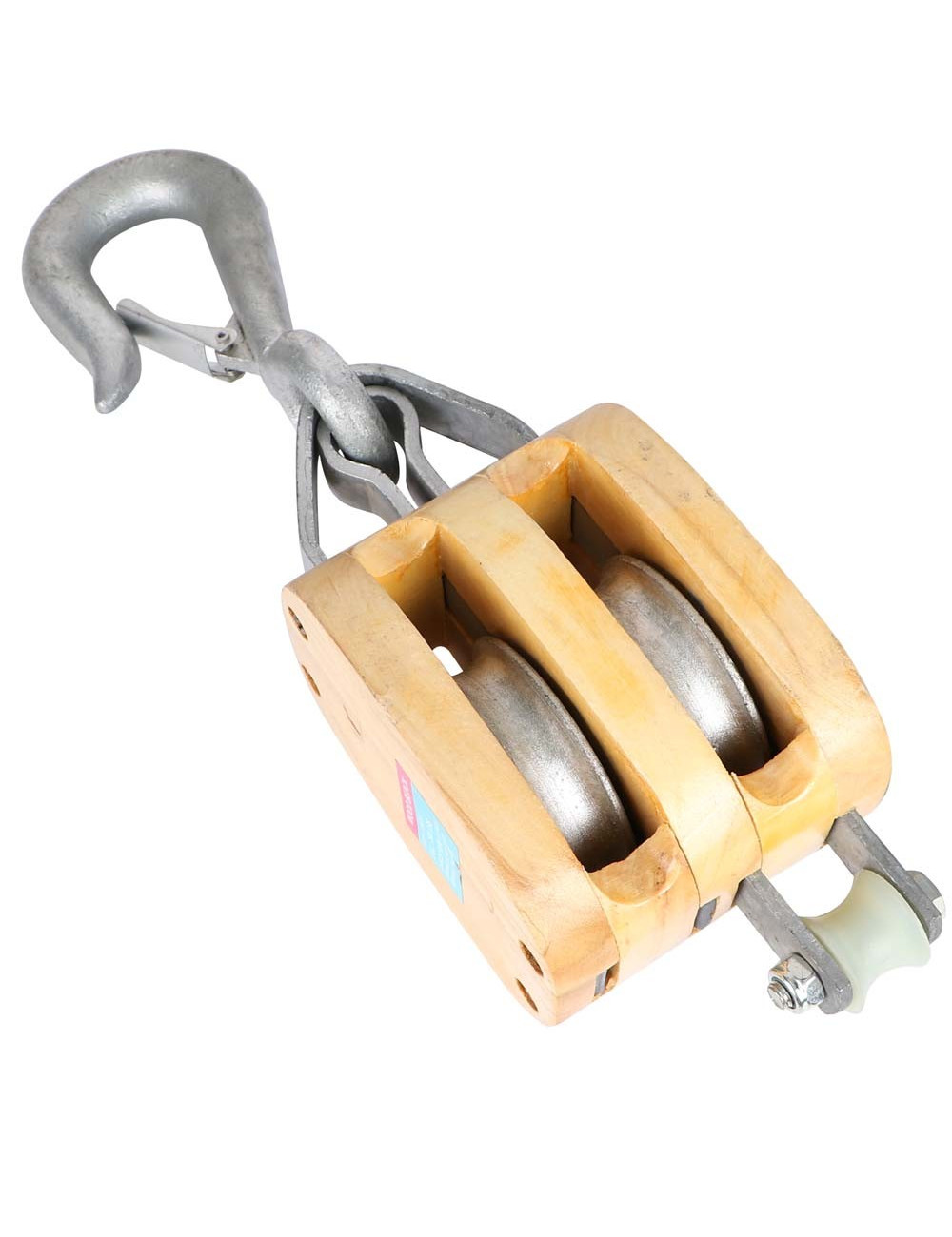 JDB74 REGULAR WOOD BLOCK DOUBLE WITG HOOE 6"