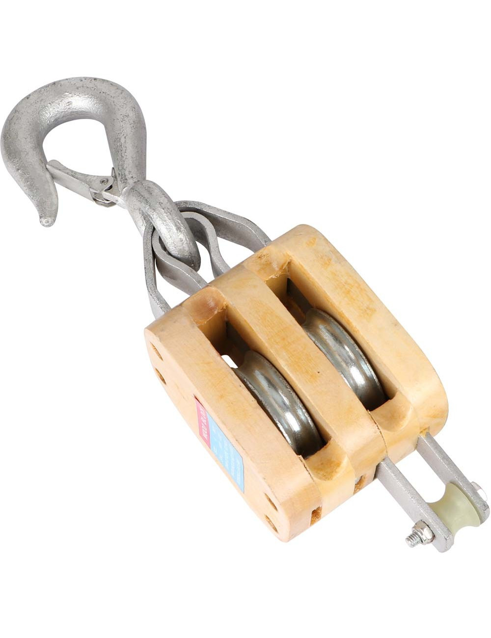 JDB74 REGULAR WOOD BLOCK DOUBLE WITG HOOE 4"