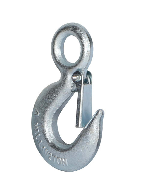 ELEC. GALV. EYE HOIST HOOK W/ LATCH 1.5 TON