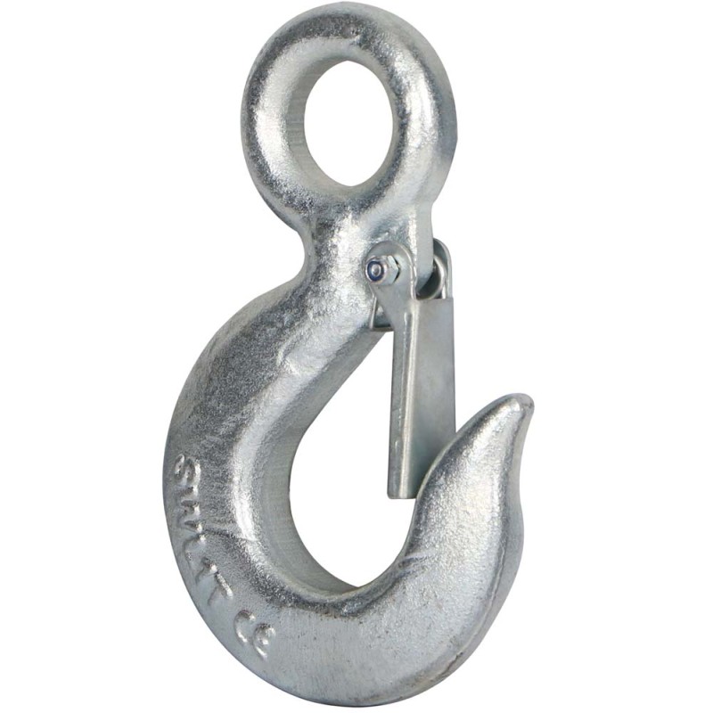 ELEC. GALV. EYE HOIST HOOK W/ LATCH 1 TON