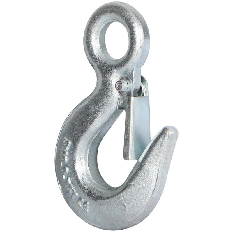 ELEC. GALV. EYE HOIST HOOK W/ LATCH 0.75 TON