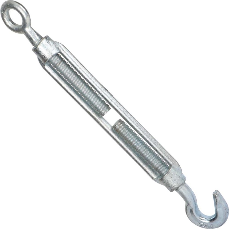 ELEC. GALV. COMM. TYPE TURNBUCKLE W/ HOOK & EYE 22 MM