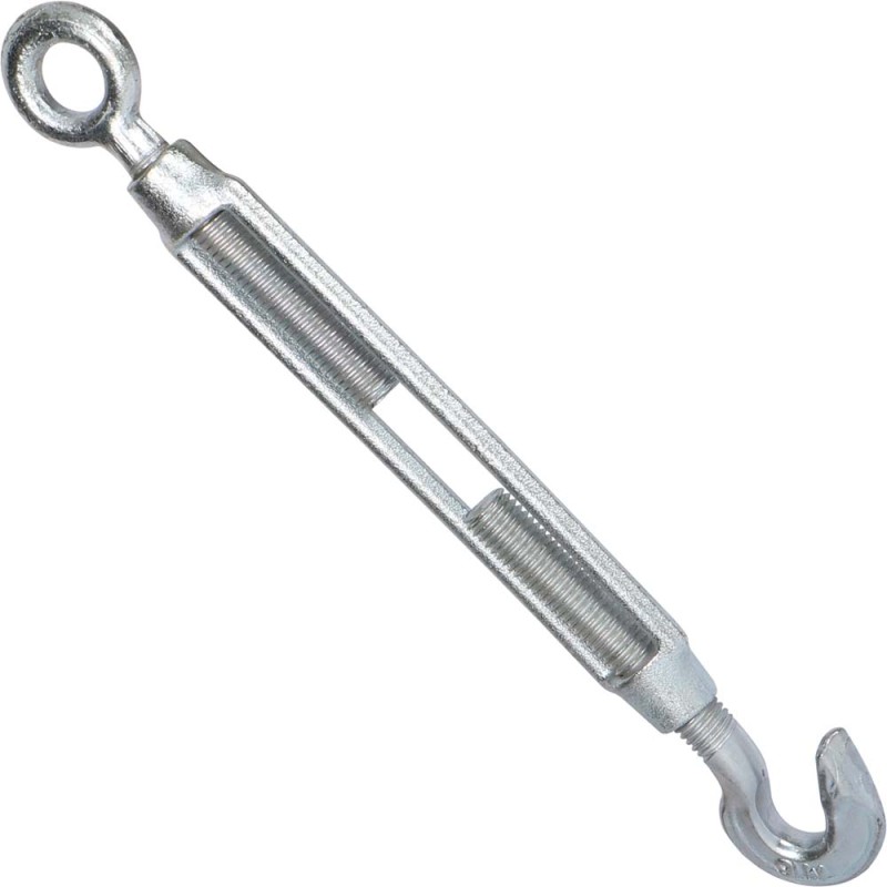 ELEC. GALV. COMM. TYPE TURNBUCKLE W/ HOOK & EYE 16 MM