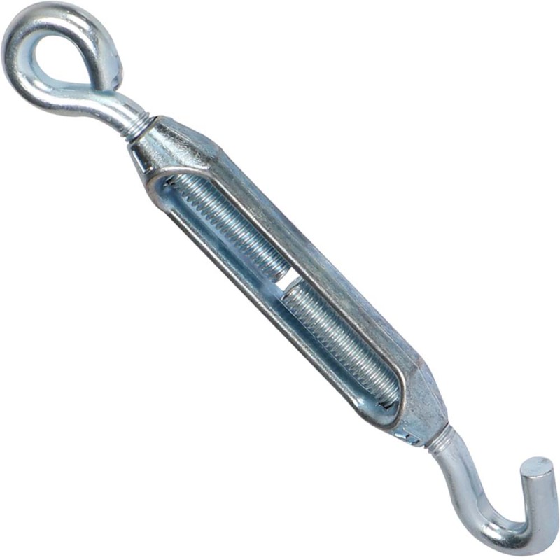 ELEC. GALV. U.S. TYPE TURNBUCKLE W/ HOOK & EYE 3/8"