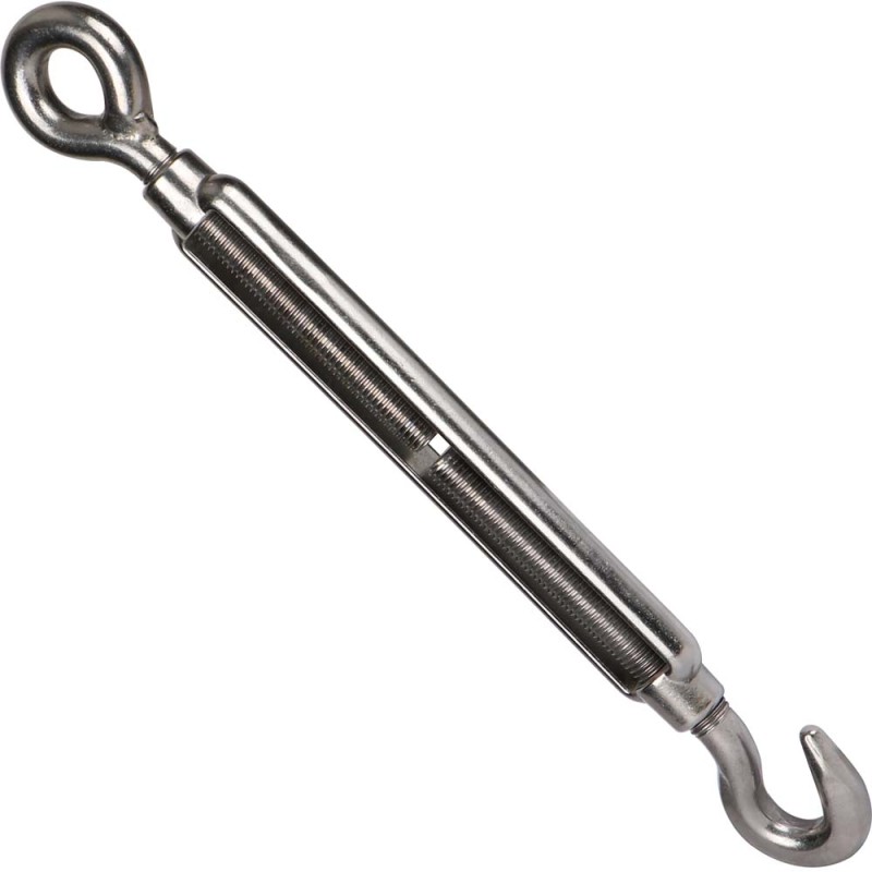 STAINLESS STEEL TURNBUCKLE W/ HOOK & EYE 20 MM