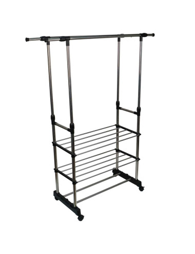 S.S CLOTHES HANGER STAND DOUBLE POLE 78 x 42 x 158 C